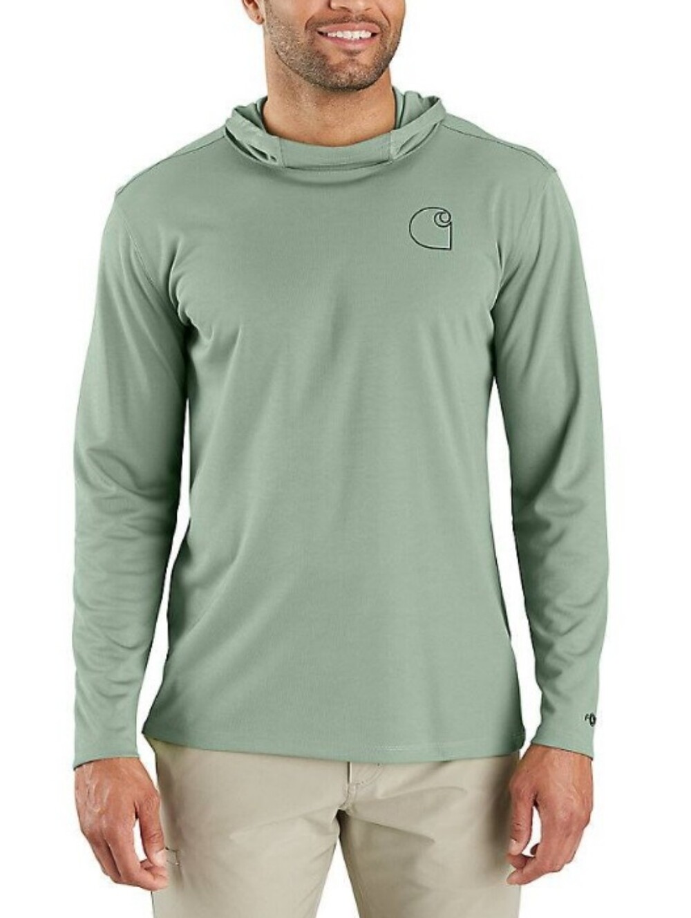 Carhartt Force Sun Defender Relaxed Logo Hoodie Light Green Size XXL NWOT